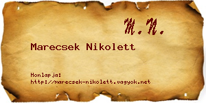 Marecsek Nikolett névjegykártya